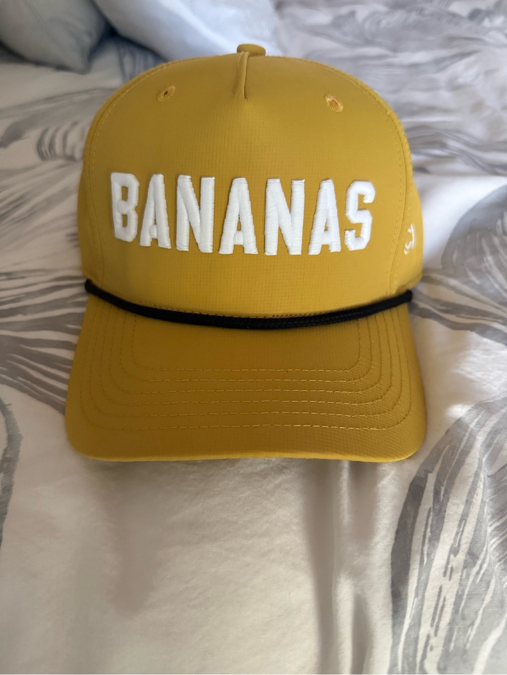 Yellow 'BANANAS' Rope-Trim Baseball Cap